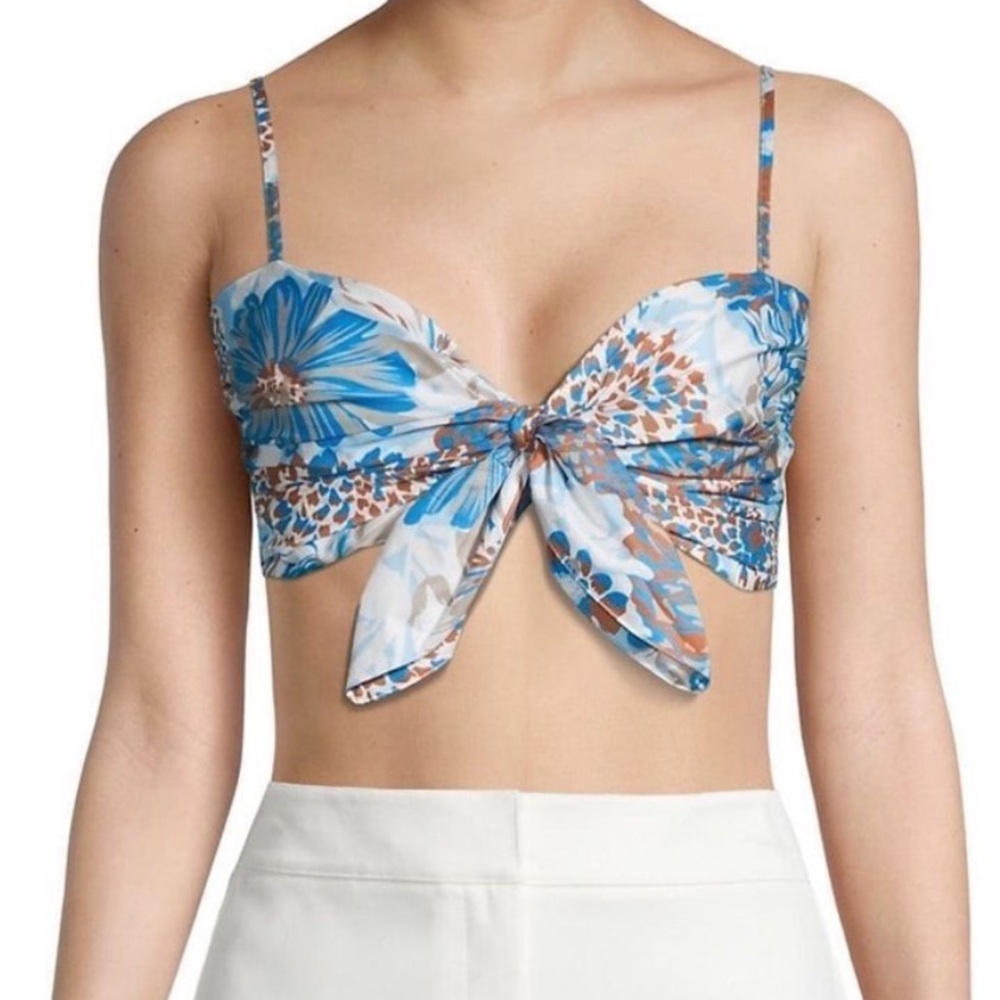 AMUR Alva Floral Tie Crop Top Size small